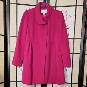 Old Navy Pink Pea Coat with Wide Collar and Flared Silhouette